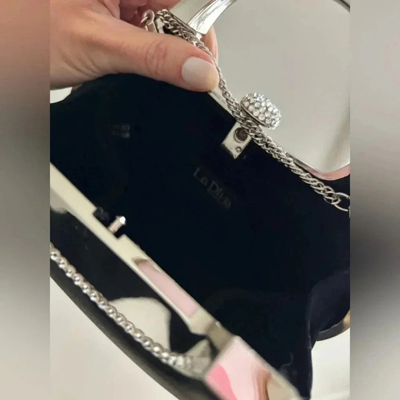 Vintage La Diva Hard Shell Mini Bag with Jeweled Trim - Picture 6 of 9